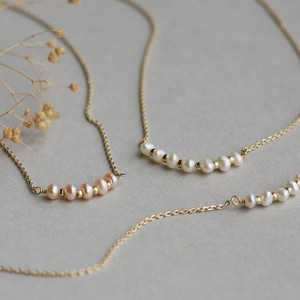 Gold Chain Pearl Necklace Jewelry Made in Japan