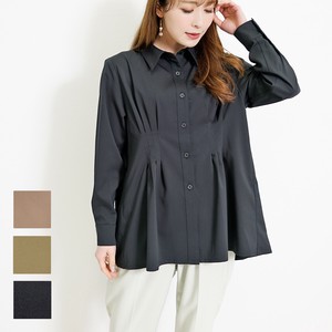Button Shirt/Blouse Design Long Sleeves Waist Ladies'