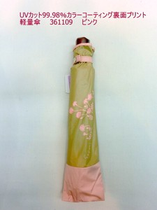 春夏新作）晴雨兼用傘・折畳傘ー婦人　UVカット99.98％カラーコーティング裏面プリント軽量傘
