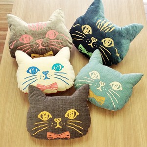 Cushion Pink Small Cat black L size Made in Japan