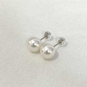 Pierced Earrings Platinum Post Pearl