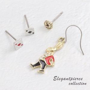 Pierced Earrings Titanium Post Alice in Wonderland 1-sets 4-pcs