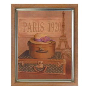 「PARIS 1920/パリ」イラスト入り額縁 カーキステイン 壁掛け