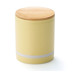 Mino ware Storage Jar/Bag Yellow M Made in Japan