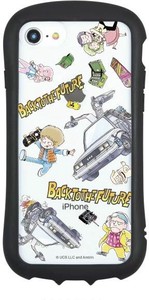 BACK TO THE FUTURE iPhone SE(第2世代)/8/7/6s/6対応 ハイブリッドクリアケース 総柄 BTTF-04A