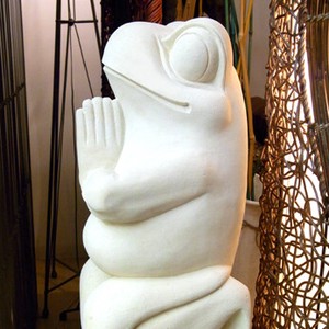 お祈りカエル 単体 石像 オブジェ パリマナンストーン