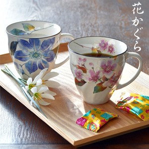 ＆藍●美濃焼 ギフト セット 和食器 食器 陶器●花かぐらペアマグカップ（ちりめん木箱）