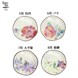 ＆藍●美濃焼 花ものがたり小皿 単品（5月〜8月）