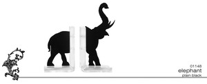 【アウトレット処分品】イタリア製　アクリル　ELEPHANT　【ホワイト】ブックエンド