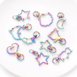 Material Key Chain Rainbow Stars Cat 12-types 1-pcs