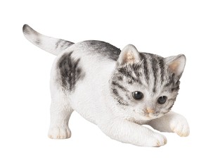 【エイチツーオー】子猫置物　サバトラ　ブレイキング