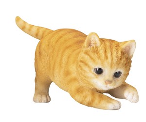 【エイチツーオー】子猫置物　チャトラ　ブレーキング