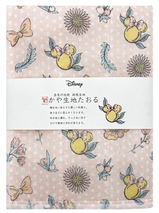 【日本製】Disney ディズニー かや生地 たおる 『ガーリースタイル/ミニー』 奈良の 蚊帳生地 使用