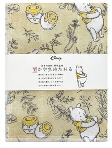【日本製】Disney ディズニー かや生地 たおる 『ボタニカル/くまのプーさん』 奈良の 蚊帳生地 使用