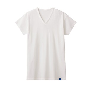 グンゼ　クールマジック　日本製　ひんやり　COOLMAGIC/100％天然冷感　汗取り付VネックTシャツ