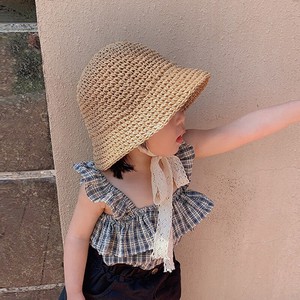 ベビー麦わら帽子　ベビー　新生児　キッズ UV対策 紫外線対策