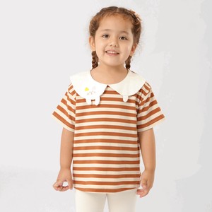 Kids' Short Sleeve T-shirt Brown Series Pink Border