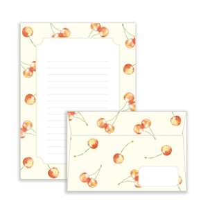 WORLD CRAFT Letter set Gift Set Cherry Stationery Made in Japan