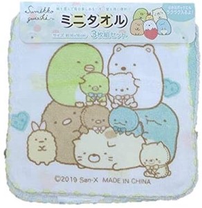 Mini Towel Sumikkogurashi Green 3-pcs pack