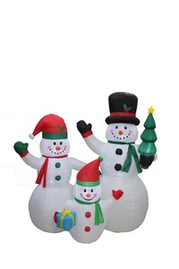 【エアーディスプレイ】210cmスノーマンファミリー　インフレータブル　　クリスマス装飾