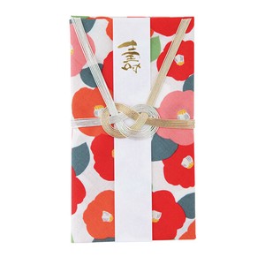 【定番人気】布で出来たご祝儀袋椿白　金封　結婚お祝い　寿　日本製