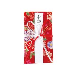 布で出来たご祝儀袋福の舞赤　金封　出産祝い　お祝い　日本製