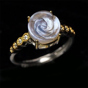 ブルームーンストーン 薔薇彫り sv925 リング 指輪 フリー【FOREST 天然石 パワーストーン】
