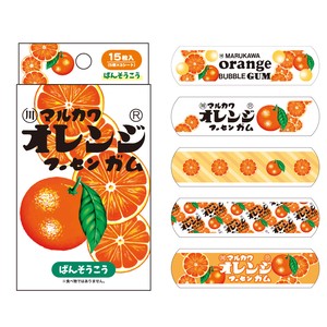 【ティーズ】お菓子シリーズばんそうこう　マルカワフーセンガム／オレンジ