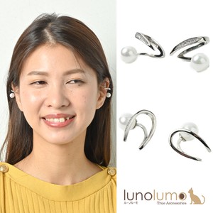 Clip-On Earrings Pearl Earrings sliver Ear Cuff