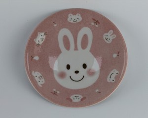 にっこり アニマル 小皿 うさぎ ウサギ rabbit 美濃焼 日本製 made in Japan