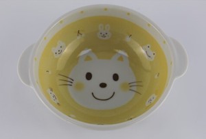 にっこり アニマル 耳付ボール ねこ ネコ 猫 cat 美濃焼 日本製 made in Japan