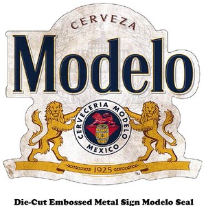 ダイカットエンボスメタルサイン Modelo Seal【 モデロビール ブリキ看板】