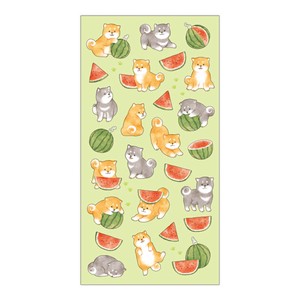 Stickers Japanese Paper Watermelon and Shiba Inu Summer Selection