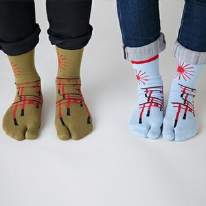 【和柄・日本製靴下】足袋ソックス フリーサイズ　Tabi Flip Flop Socks Two Toe Split Socks