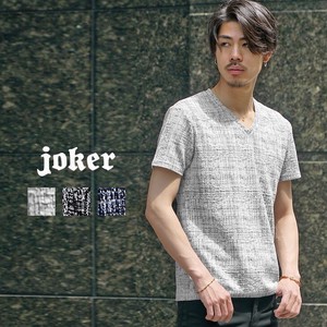 【SALE】モザイクチェック柄Tシャツ／joker