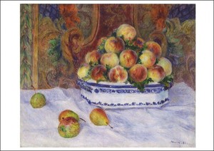 ポストカード アート ルノワール「桃とブドウのある静物」メッセージカード