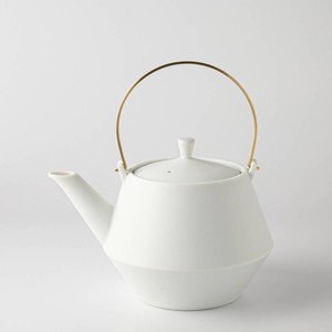 Mino ware Yamatsu Japanese Teapot Earthenware White glaze Frustum sencha cup Made in Japan
