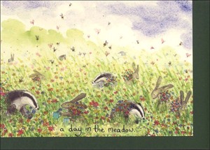 グリーティングカード 多目的 「草原の一日」メッセージカード