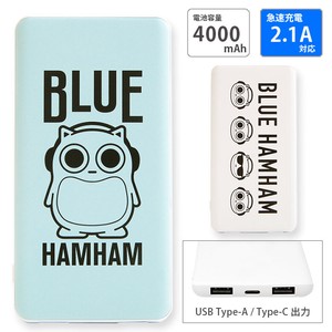 ブルーハムハム USB/USB Type-C 4000mAh リチウムイオンポリマー充電器 2.1A