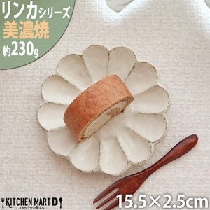 リンカ 白 15.5×2.5cm 丸皿 プレート 美濃焼 和食器 カネコ小兵 約230g 日本製