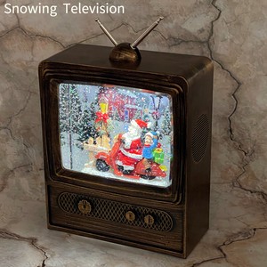 【予約販売：再入荷】【2024年クリスマス】テレビ型 スノーイングライト　動画あり