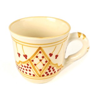 スラマ陶器 手描きマグカップ イエロー