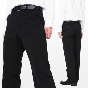 全国標準型 学生ズボン ポリエステル100%/帯付き・ノータック・斜めポケット 黒 W58cm-W110cm
