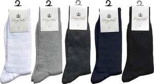 Crew Socks Plain Color Rib Socks Cotton M Men's 25 ~ 27cm