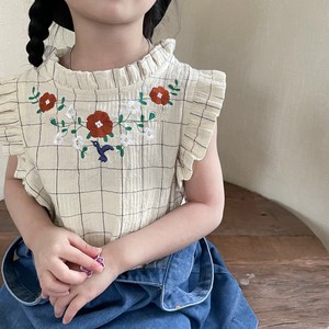 Kids' Sleeveless Shirt/Blouse Embroidered Kids