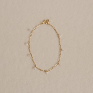 〔14kgf〕フィガロチェーンクリスタルブレスレット　( bracelet)