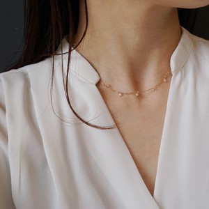 〔14kgf〕フィガロチェーンクリスタルネックレス (necklace)