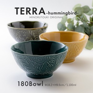 Mino ware Donburi Bowl bird Pottery M Made in Japan