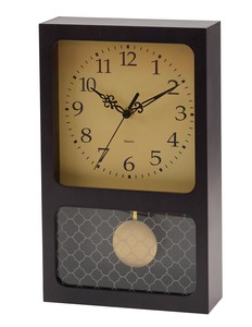 木製振り子時計 レクタング ブラック