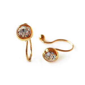 Clip-On Earrings Gold Post Earrings Bijoux Jewelry Simple 1 tablets Made in Japan
